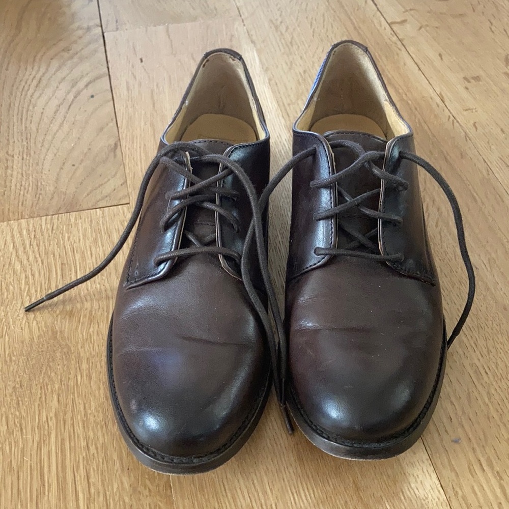 Size 7 Frye shoes. Brown leather.